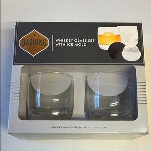 Whiskey Glass Set with Ice Mold - Clear